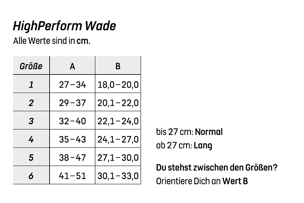 Groessentabelle HighPeform